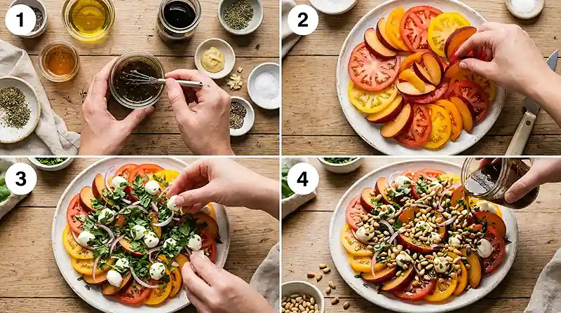Tomato Plum Mozzarella Herb Salad 3 mozzarella herb salad