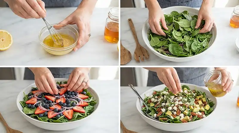 Strawberry Blueberry Basil Salad 3 patriotic fruit salad