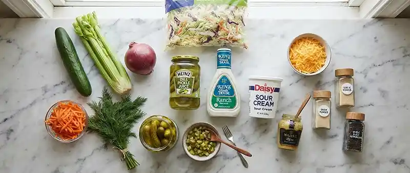 Dill Pickle Ranch Slaw Salad 2 pickle slaw salad