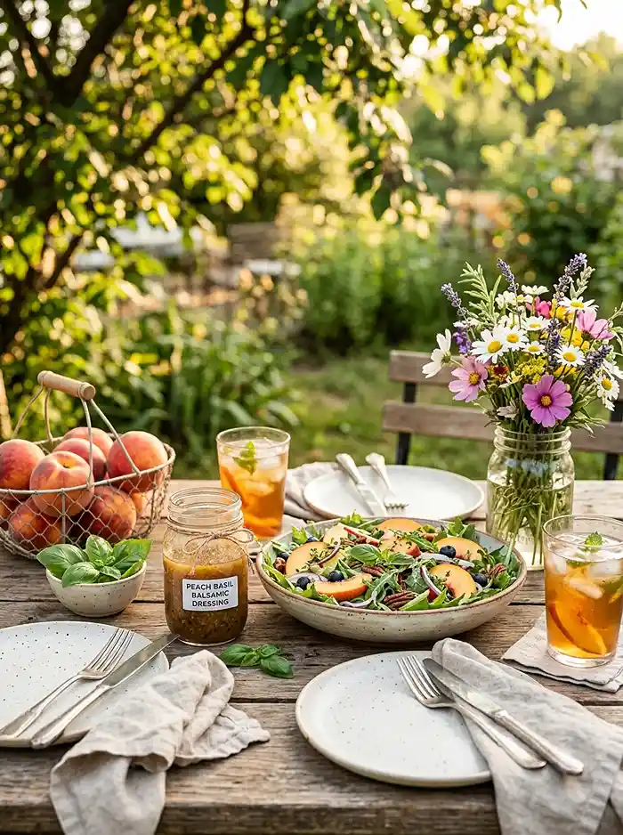 Peach Basil Balsamic Dressing 4 salad dressing recipe