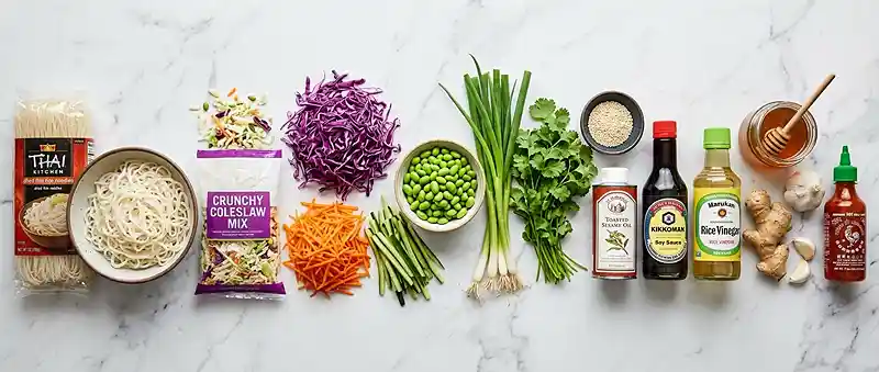 Sesame Ginger Rice Noodle Slaw 2 sesame ginger salad