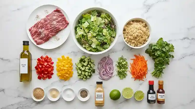 Sesame Ginger Steak Lettuce Salad 2 sesame ginger salad