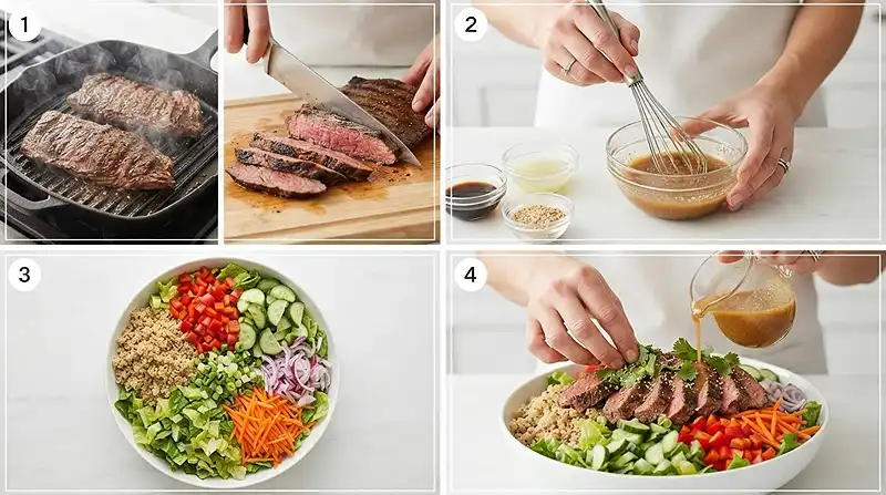 Sesame Ginger Steak Lettuce Salad 3 steak lettuce salad