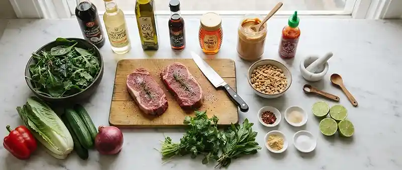 Thai Peanut Steak Crunch Salad 2 thai steak salad