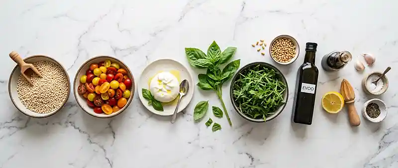 Tomato Burrata Couscous Salad 2 tomato burrata salad