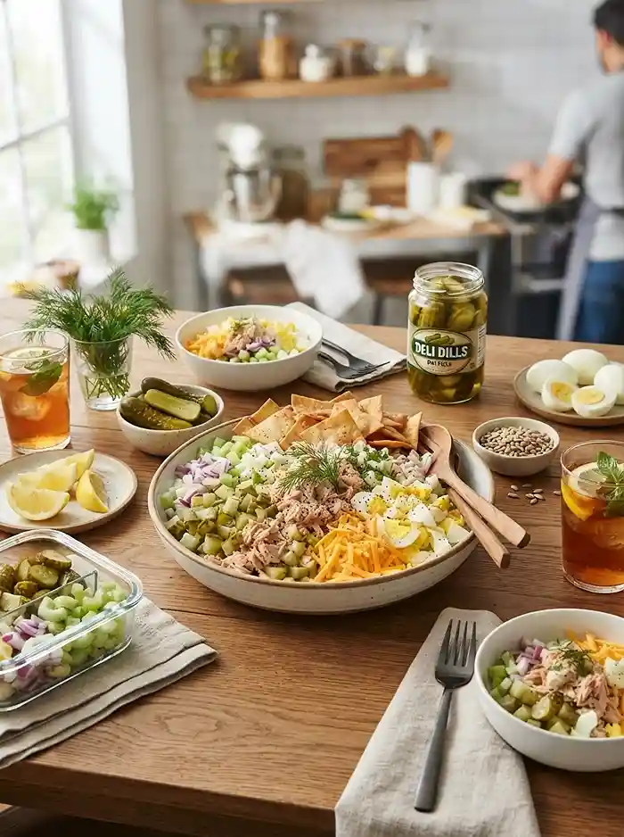Dill Pickle Tuna Crunch Salad 4 tuna crunch salad