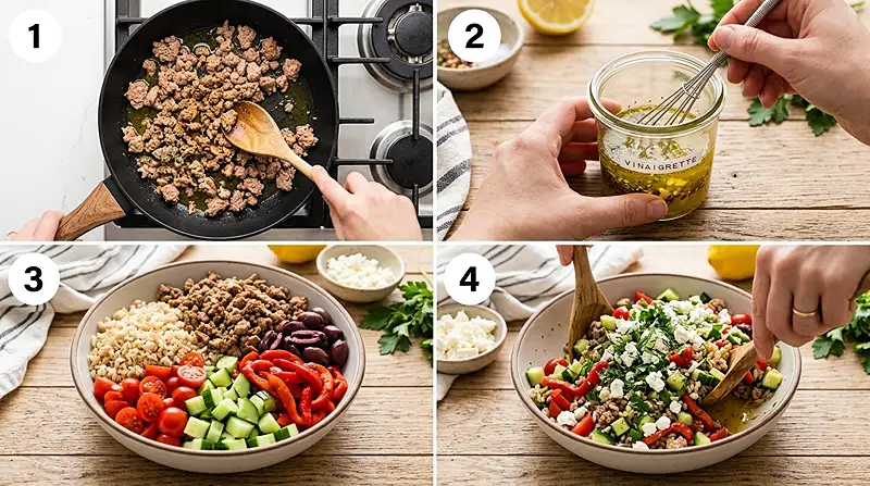 Greek Turkey Rice Lunch Salad 3 turkey rice salad