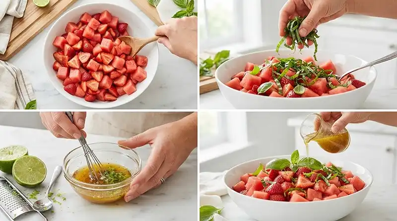watermelon strawberry salad