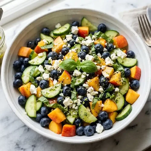 Blueberry Peach Cucumber Feta Salad 5 Blueberry Peach Cucumber Feta Salad