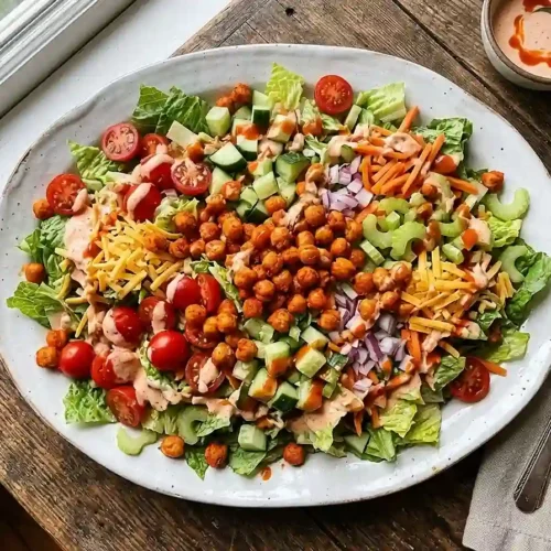 Buffalo Chickpea Ranch Chop Salad 5 Buffalo Chickpea Ranch Chop Salad