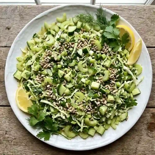 Celery Cucumber Herb Crunch Salad