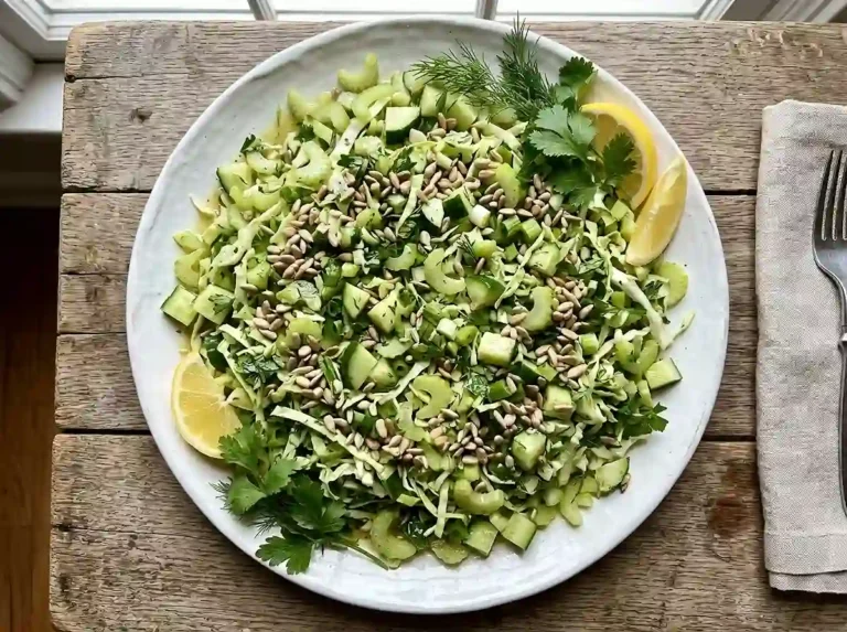 Celery Cucumber Herb Crunch Salad