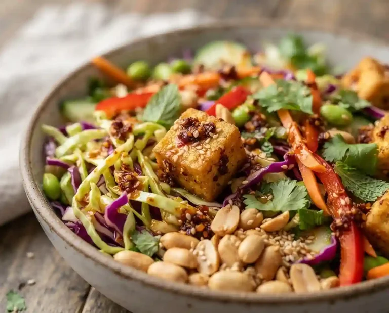 Chili Crisp Tofu Cabbage Salad