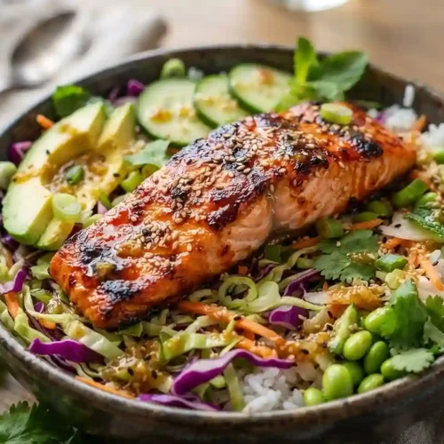 Gochujang Salmon Slaw Bowl