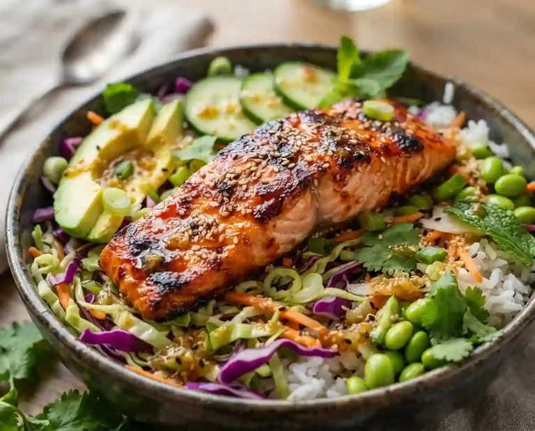 Gochujang Salmon Slaw Bowl