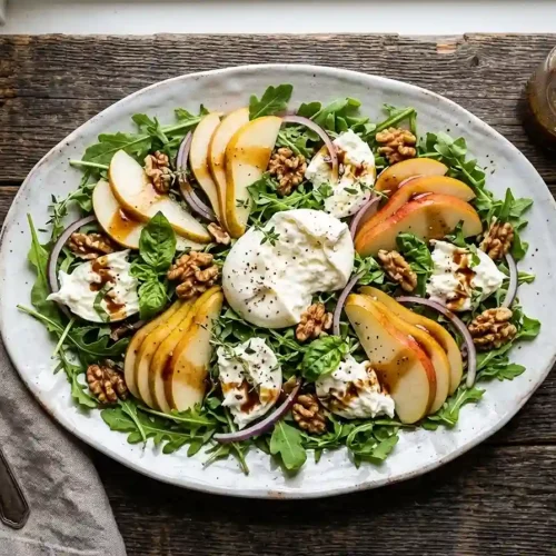 Pear Burrata Walnut Herb Salad 5 Pear Burrata Walnut Herb Salad