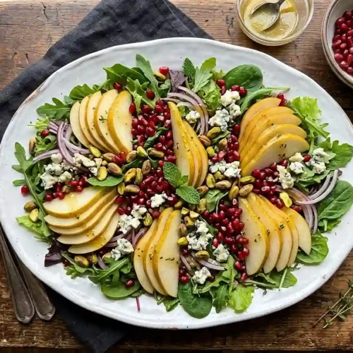 Pear Pomegranate Pistachio Salad 5 Pear Pomegranate Pistachio Salad