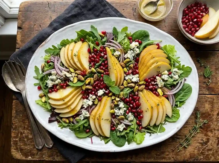 Pear Pomegranate Pistachio Salad