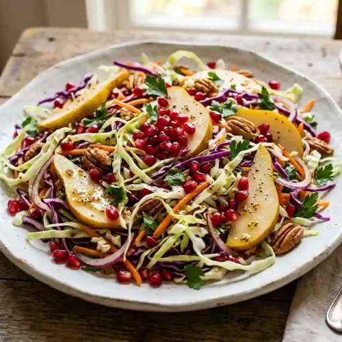 Pomegranate Pear Cabbage Slaw 5 Pomegranate Pear Cabbage Slaw