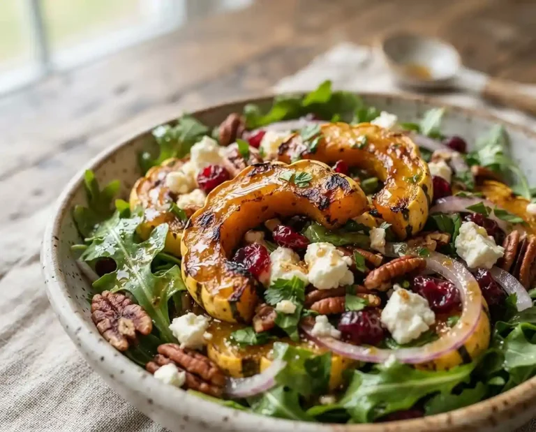 Roasted Delicata Cranberry Feta Salad