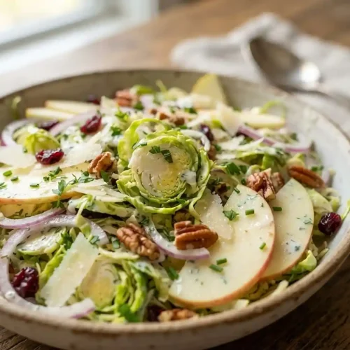Shaved Brussels Apple Ranch Salad