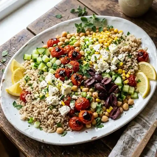 Tomato Feta Brown Rice Salad 5 Tomato Feta Brown Rice Salad