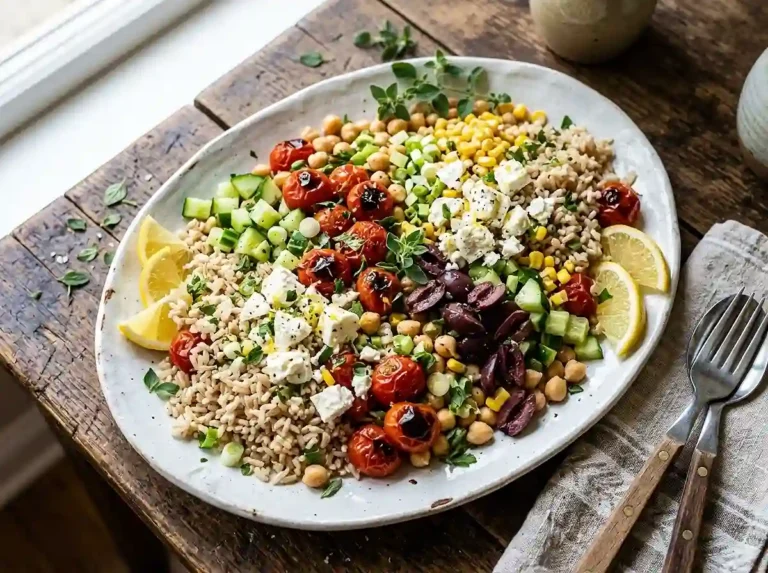 Tomato Feta Brown Rice Salad