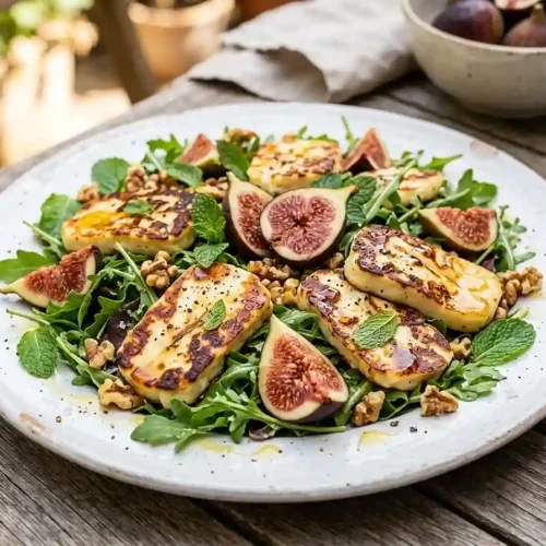Warm Fig Halloumi Mint Salad 5 Warm Fig Halloumi Mint Salad
