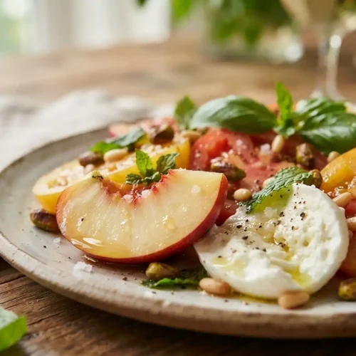 White Nectarine Basil Caprese Salad 5 White Nectarine Basil Caprese Salad