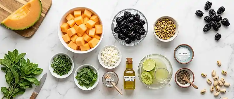 Blackberry Cantaloupe Mint Salad 2 blackberry cantaloupe salad