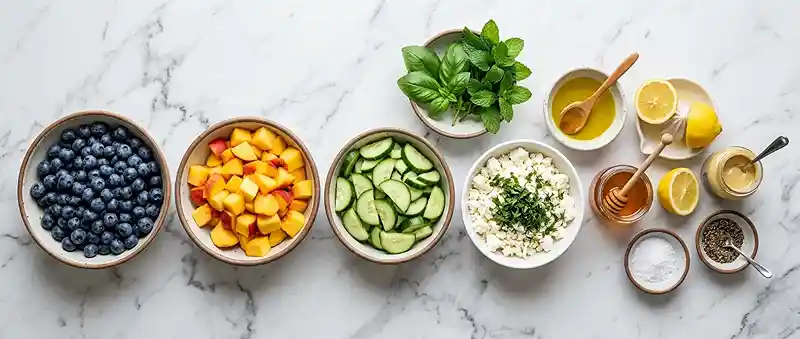 Blueberry Peach Cucumber Feta Salad 2 blueberry peach salad