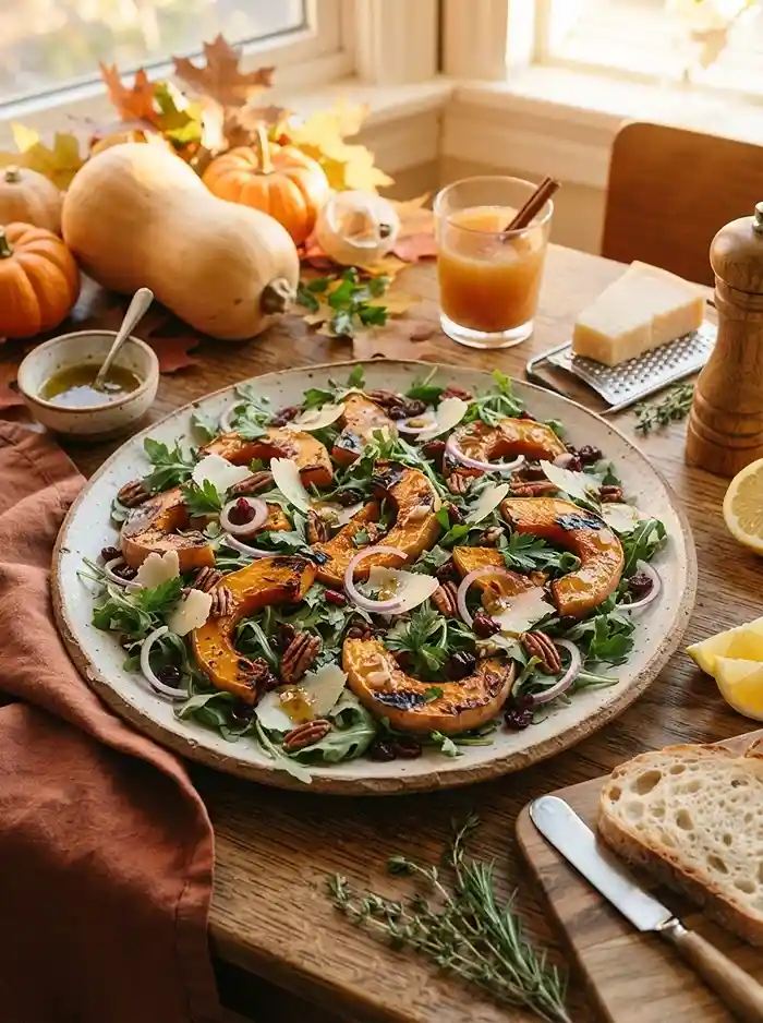 Honeynut Squash Arugula Parmesan Salad 4 colorful honeynut squash arugula for early fall dinners