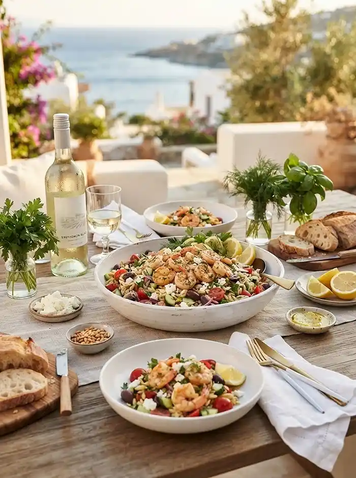 Garlic Butter Shrimp Orzo Salad 4 cookout side dish