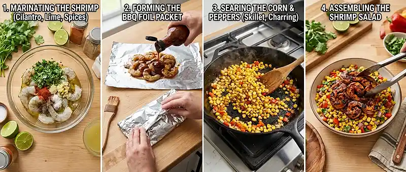 BBQ Shrimp Corn Pepper Salad 3 corn pepper salad