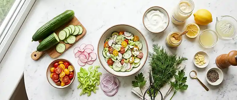 Creamy Dill Garden Cucumber Salad 2 crisp creamy dill for everyday lunch salads
