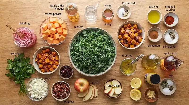 Pickled Onion Kale Harvest Salad 2 crisp pickled onion for everyday lunch salads