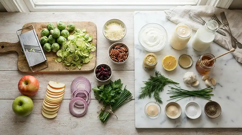 crisp shaved brussels for everyday lunch salads