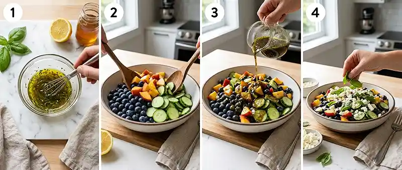 Blueberry Peach Cucumber Feta Salad 3 cucumber feta salad
