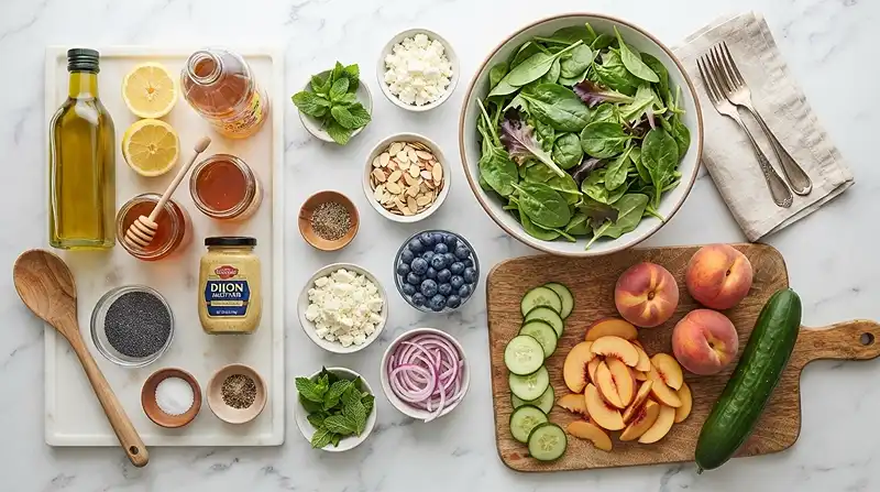 Cucumber Peach Poppyseed Salad 2 cucumber peach salad