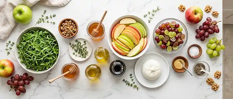 Warm Apple Grape Burrata Salad 2 easy apple grape for september lunches