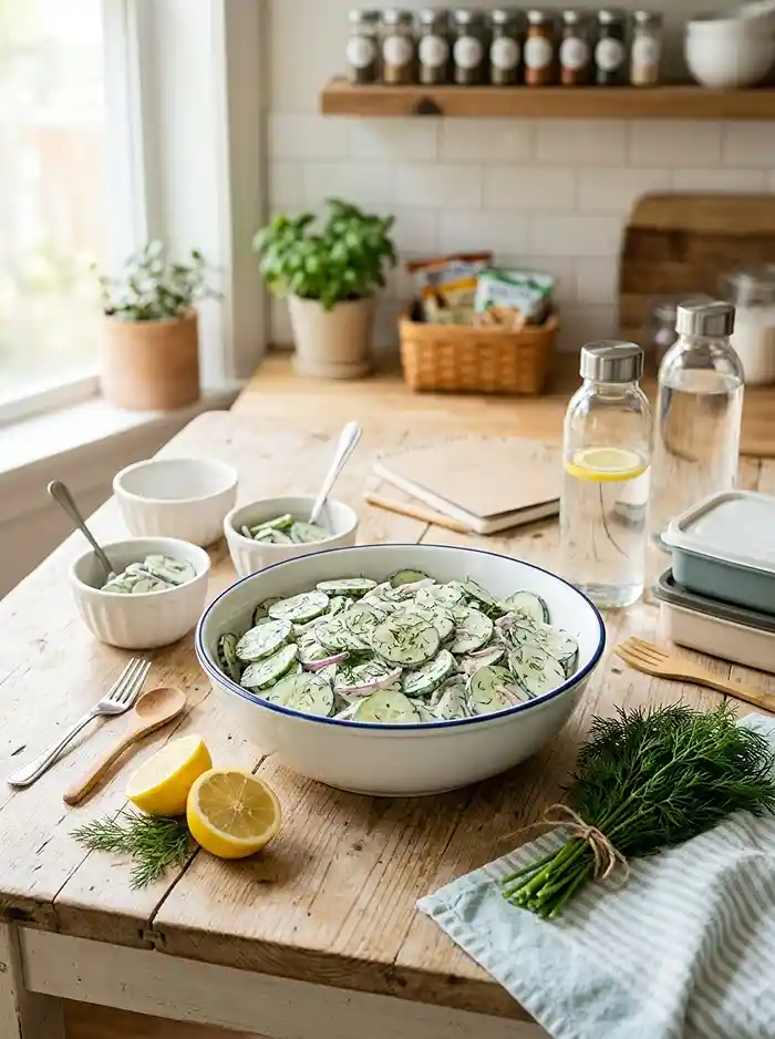 Creamy Dill Garden Cucumber Salad 4 easy creamy dill garden for back to school lunches