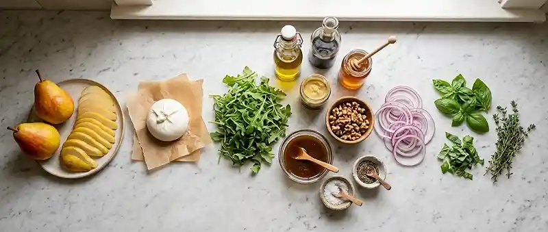 Pear Burrata Walnut Herb Salad 2 easy pear burrata for september lunches