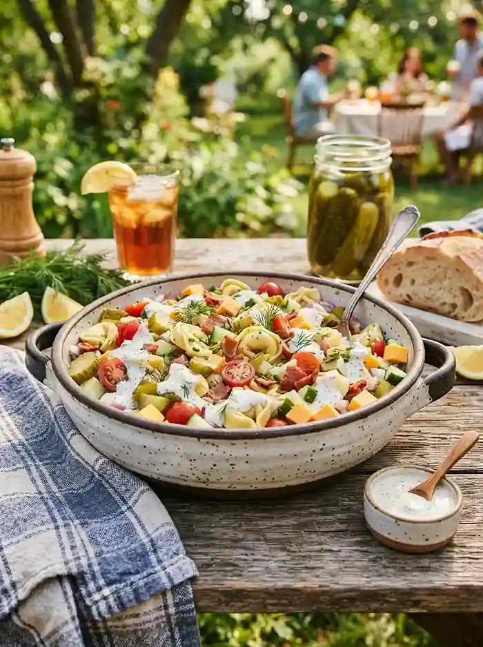 Pickle Ranch Tortellini Salad 4 easy pickle ranch tortellini for september picnic tables