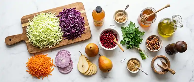 Pomegranate Pear Cabbage Slaw 2 easy pomegranate pear for september lunches