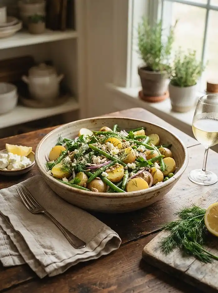 Warm Potato Green Bean Dill Salad 4 easy potato bean dill for september picnic tables