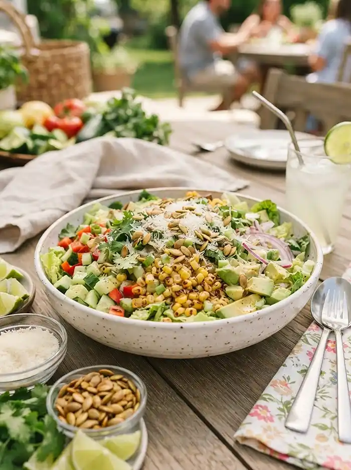 Roasted Corn Romaine Crunch Salad 4 easy roasted corn romaine for back to school lunches