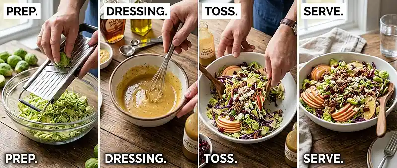 Maple Apple Brussels Crunch Salad 3 fresh apple brussels for labor day parties