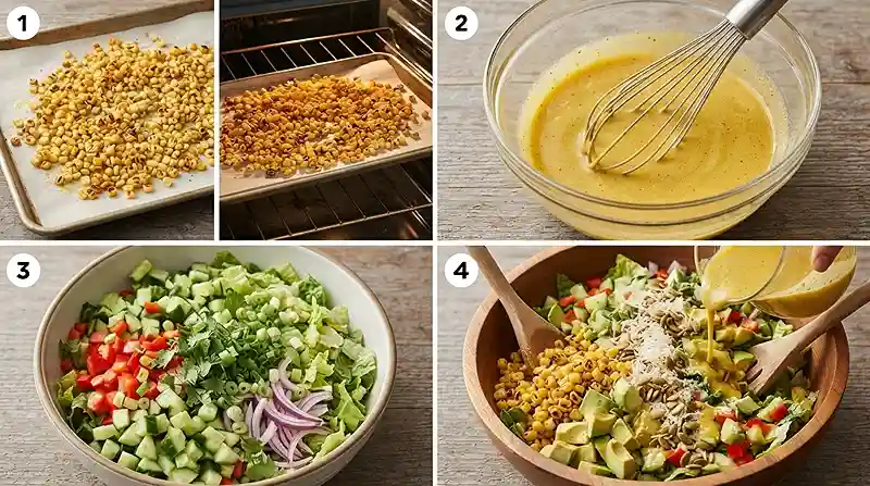 Roasted Corn Romaine Crunch Salad 3 fresh corn romaine for healthy side salads