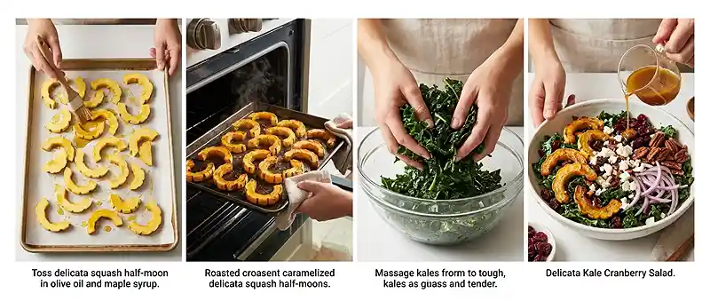 Delicata Kale Cranberry Salad 3 fresh kale cranberry for labor day parties