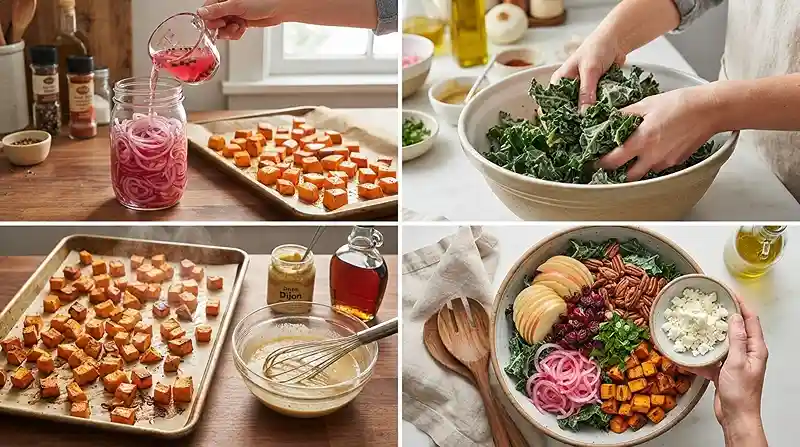 Pickled Onion Kale Harvest Salad 3 fresh onion kale for healthy side salads